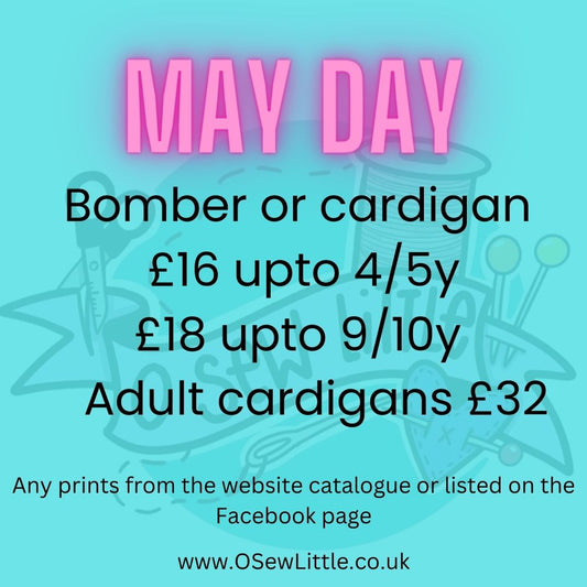 May Day Birthday Cardigans or Bombers